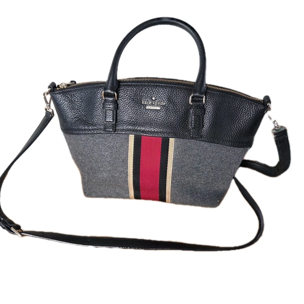 KATE SPADE New York - Jackson Street Dixon Satchel Bag‎ - Charcoal/Red Stripe
